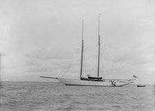 The schooner 'Sylvana' at anchor. Creator: Kirk & Sons of Cowes.