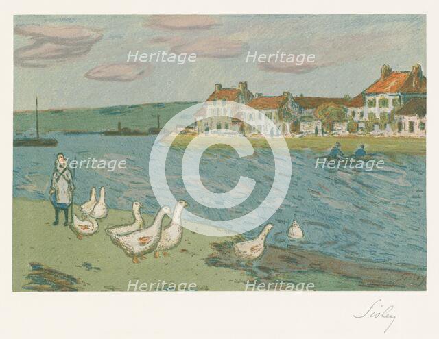 Banks of the River (Les Bords de rivière), 1897. Creators: Alfred Sisley, Ambroise Vollard, Auguste Clot.