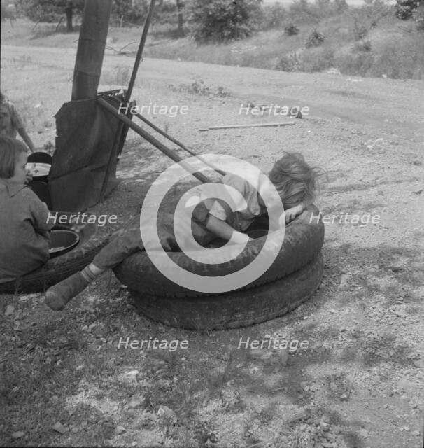 She lives on "Scratch Hill," outside Atoka, Oklahoma, Atoka County, Oklahoma, 1938. Creator: Dorothea Lange.