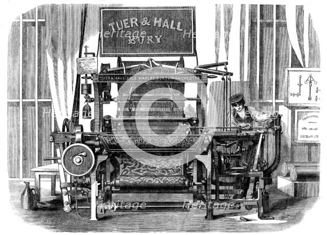 The International Exhibition: Tuer and Hall's power-loom for weaving carpets..., 1862. Creator: E Bourdelin.