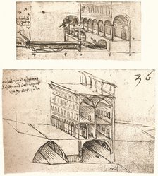 Two plans for canals in a town, c1472-c1519 (1883). Artist: Leonardo da Vinci.