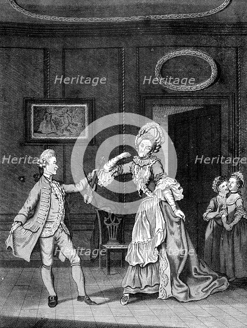 'Grown Ladies Taught to Dance', 1750. Artist: Rennoldson
