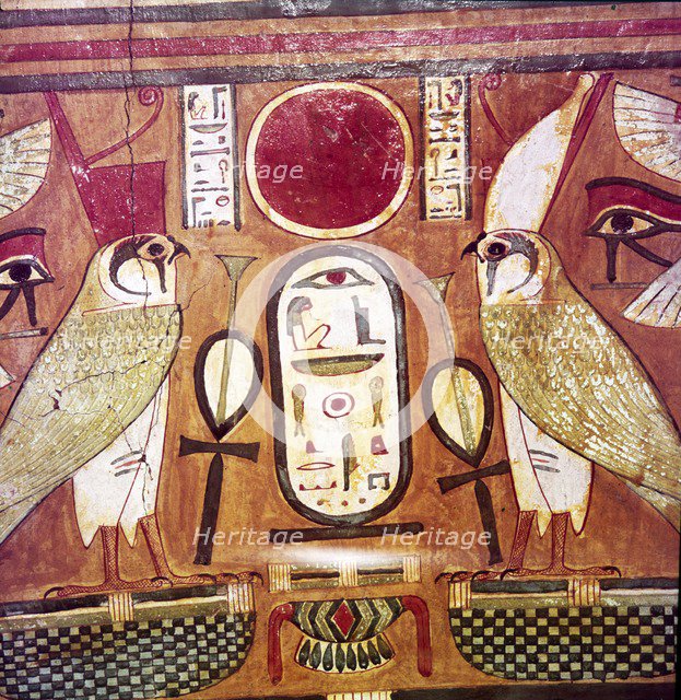 Detail of Egyptian coffin of Priestess of Amen-Ra, Cartouche of Osiris, c950BC-900BC. Artist: Unknown.