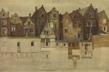 Houses of Old Antwerp, Handschoenmarkt, 1866. Creator: Jan August Hendrik Leys.