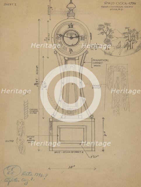 Banjo Clock, 1935/1942. Creator: Unknown.