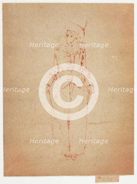 Pierrot en Pied, Portrait of the Lady A. C., 1888. Creator: Theodore Roussel.