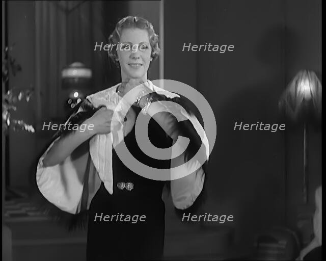 Female Civilian Modelling the Latest Fashions in a Fashion Show, 1931. Creator: British Pathe Ltd.