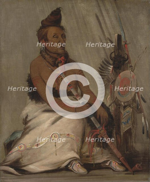 Eh-toh'k-pah-she-pée-shah, Black Moccasin, aged Chief, 1832. Creator: George Catlin.