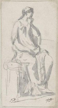 Classical Sculpture of a Pensive Woman, 1775/80. Creator: Jacques-Louis David.