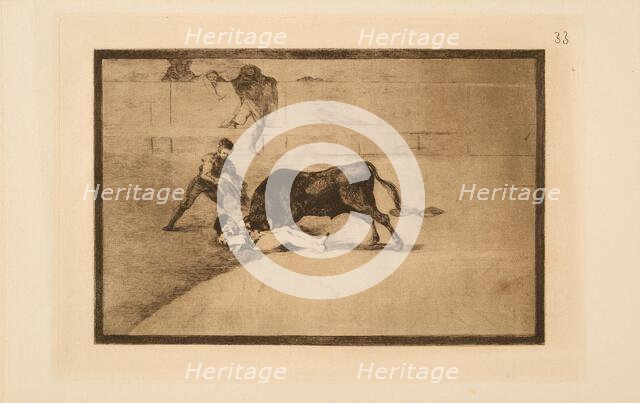 La Tauromaquia: The unfortunate death of Pepe Illo in the Madrid arena, 1815-1816. Creator: Goya, Francisco, de (1746-1828).