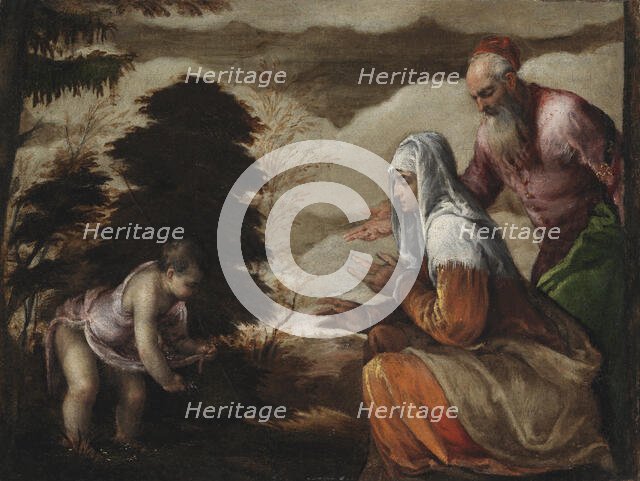 John the Baptist Gathering Flowers for his Parents, 1559-1560. Creator: Jacopo Bassano il vecchio.