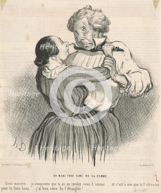 Un mari trop aimé de sa femme, 19th century. Creator: Honore Daumier.