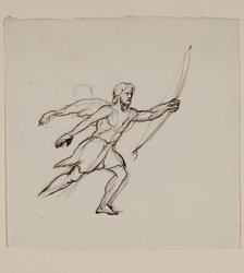 Bearded Running Figure, between 1820 and 1848. Creator: Thomas Cole.