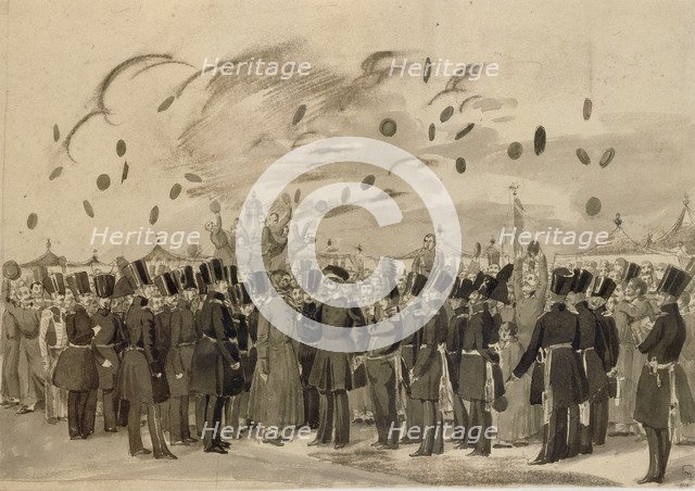 Grand Duke Mikhail Pavlovich Visiting the Camp of the Life-Guard Finland Regiment on July 8, 1837, 1837. Artist: Fedotov, Pavel Andreyevich (1815-1852)