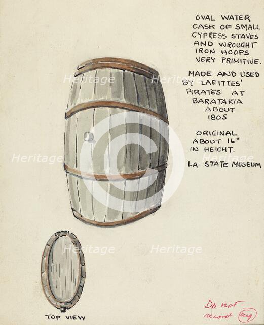 Oval Water Cask, 1935/1942. Creator: Unknown.