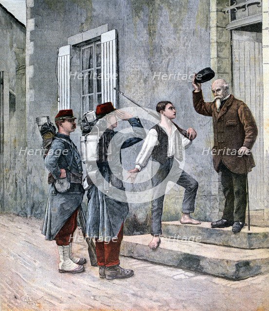 'The Billet', after a painting by Cres, 1892. Artist: Unknown