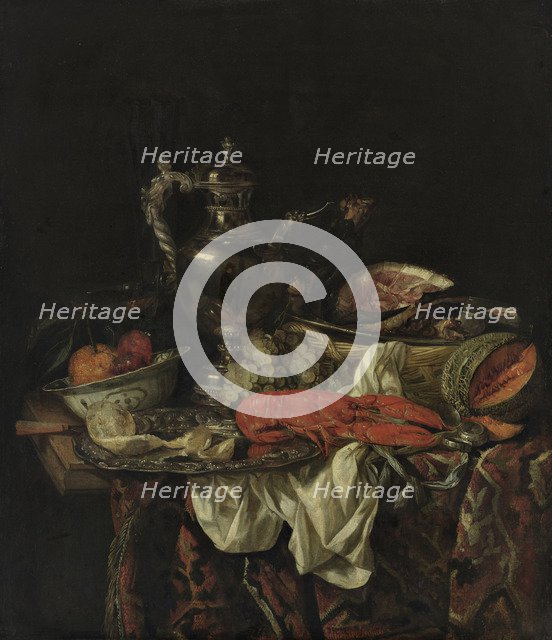 Still life with a silver pitcher, 1660s. Artist: Beijeren, Abraham Hendricksz, van (1620/21-1690)