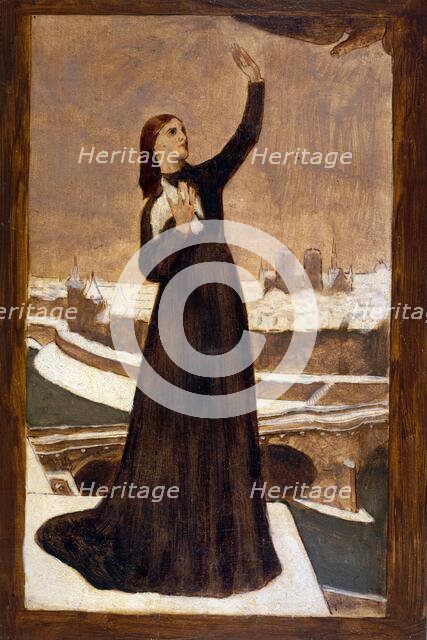 Le Pigeon voyageur ("Echappé à la serre ennemie, le message attendu exalte..., between 1870 and 1871 Creator: Pierre Puvis de Chavannes.