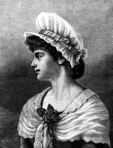 "Gentle, Loving, Good, Wearing the Rose of Womanhood", drawn by Emily Mitchell, 1883. Creator: William Biscombe Gardner.