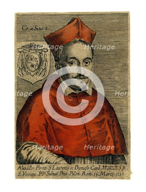 Cardinal Alexander Perett, 1585. Artist: Unknown