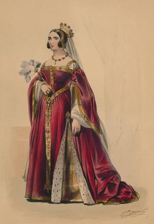 Guest in costume for Queen Victoria's Bal Costumé, May 12 1842, (1843).  Creator: John Richard Coke Smyth.