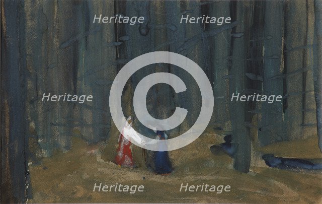 Illustration to The Tale of the Dead Princess and the Seven Knights. Artist: Malyutin, Sergei Vasilyevich (1859-1937)