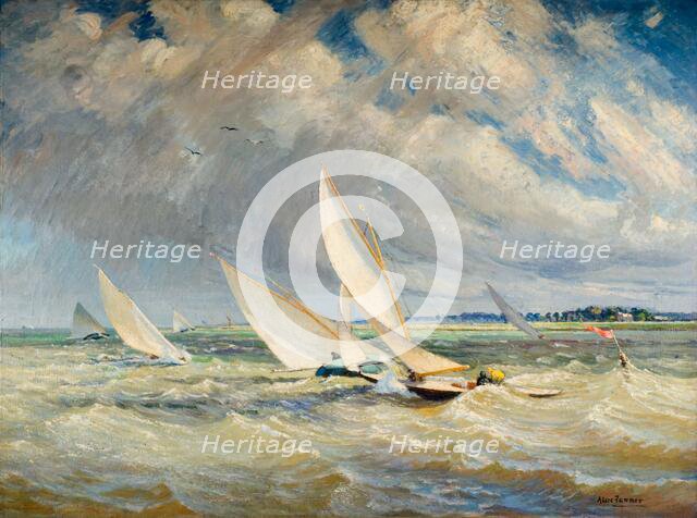Yachts Racing In Bad Weather - Burnham-On-Crouch, 1919. Creator: Alice Maud Fanner.