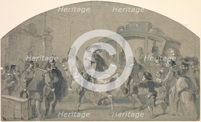 Street Scene (recto); Sketches (verso), c. 1848-49. Creator: Gustave Doré (French, 1832-1883).