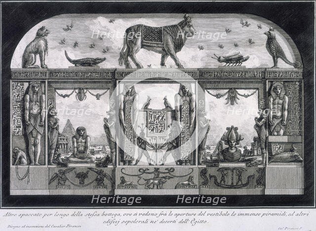 Egyptian mural decoration for the Caffe degli Inglesi, Piazza di Spagna, Rome, 1769. Creator: Giovanni Battista Piranesi.