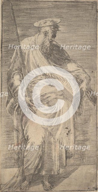 Saint Paul holding a sword and a book, from Christ and the Apostles, 1540-63. Creator: Andrea Schiavone.