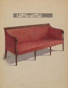 Sofa (Sheraton), 1935/1942. Creator: Simon Weiss.