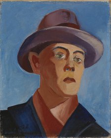 Self-Portrait with a Hat, 1928. Creator: Vaino Kunnas.