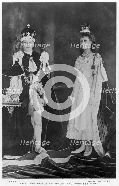 The Prince of Wales and Princess Mary, c1910s(?).Artist: Campbell Gray