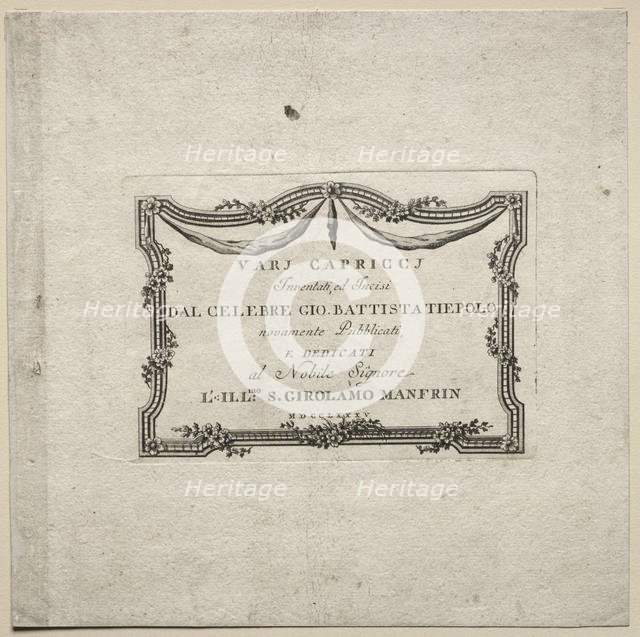 Various Caprices, 1785. Creator: Giovanni Battista Tiepolo (Italian, 1696-1770).