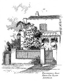Samuel Richardson's house, North End, Fulham, London, 1912. Artist: Frederick Adcock
