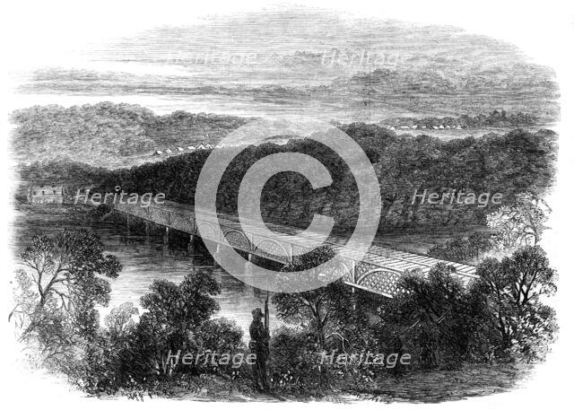 The War in America: the Chain-Bridge across the Potomac above Georgetown, looking towards..., 1861. Creator: Unknown.