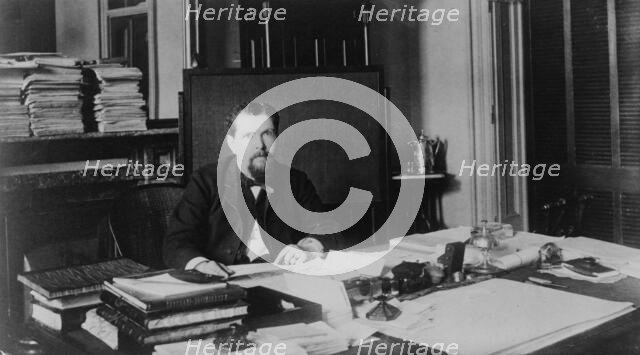 Mr. McClelland(?), Treasury Department employee, half-length portrait, seat... between 1884 and 1930 Creator: Frances Benjamin Johnston.