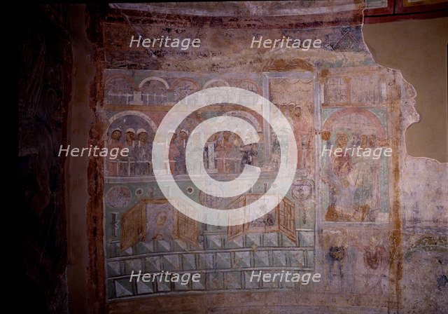 In the Hippodrome, 11th century. Artist: Ancient Russian frescos  