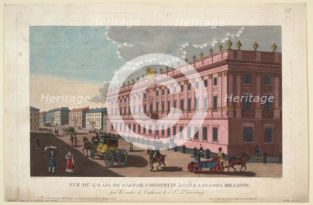 The Marble Palace in Saint Petersburg, c. 1811. Artist: Courvoisier-Voisin, Henri (1757-1830)