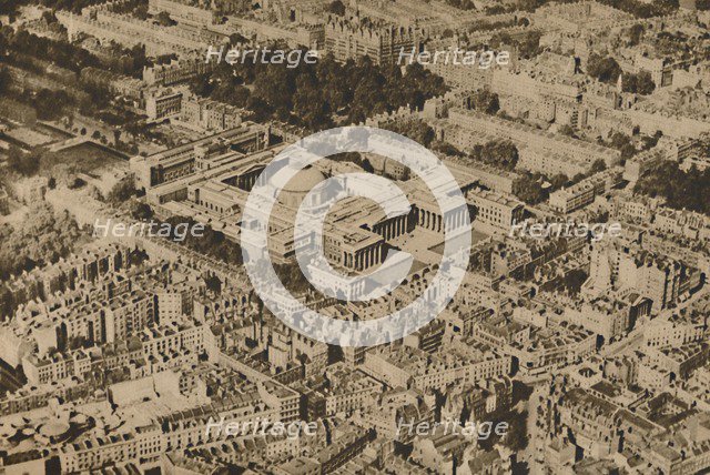 'Novel View of the British Museum Surrounded By The Massed Trees of Bloomsbury', c1935. Creator: Surrey Flying Services.
