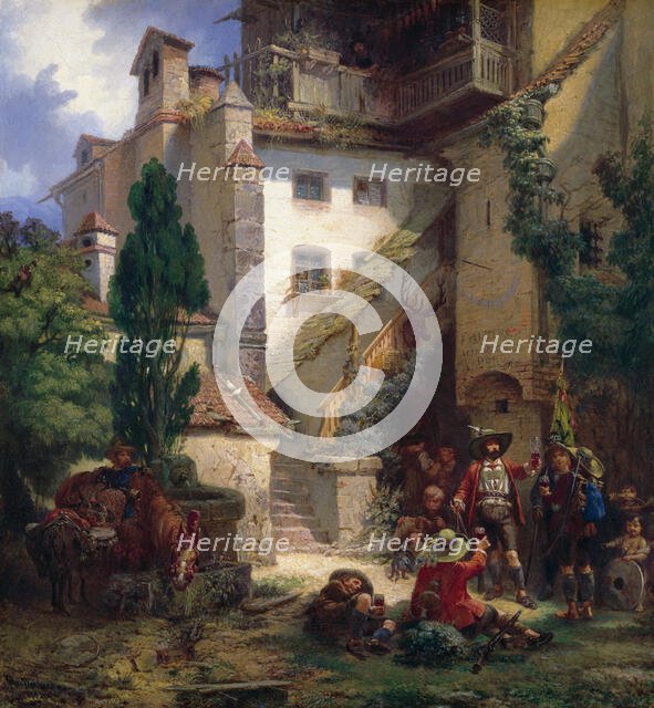 Marksmen in Merano, 1862. Creator: Johan Christoffer Boklund.