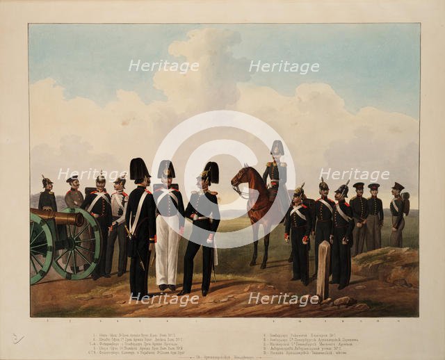 Russian Artillery Crews Ranks, 1845-1855. Artist: Anonymous  
