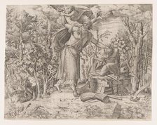 Abraham Sacrificing Isaac, 1535-55. Creator: Jean Mignon.