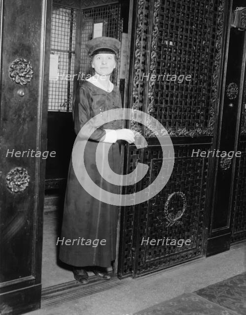 Elevator girl, Martha Washington Hotel, between c1915 and c1920. Creator: Bain News Service.