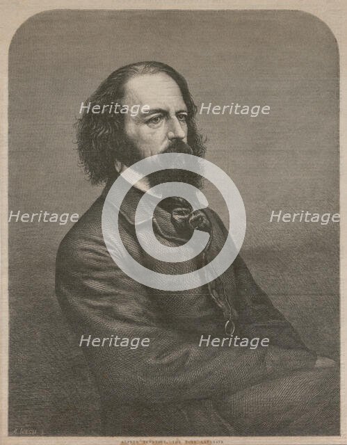 Portrait of Alfred, Lord Tennyson (1809-1892), 1864. Creator: Jackson, Mason (1819-1903).