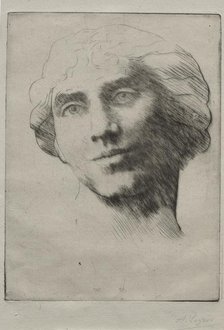 Head of a Young Woman. Creator: Alphonse Legros (French, 1837-1911).