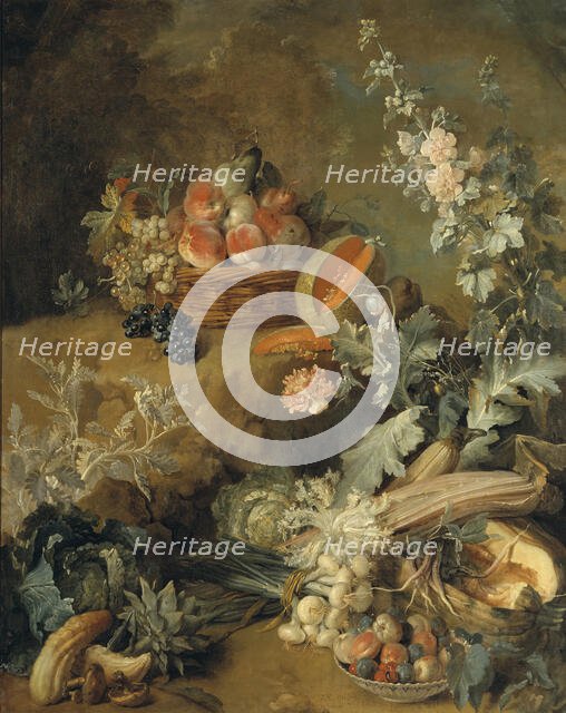 Still Life of Fruits and Vegetables ("Earth"), 1721. Creator: Jean-Baptiste Oudry.