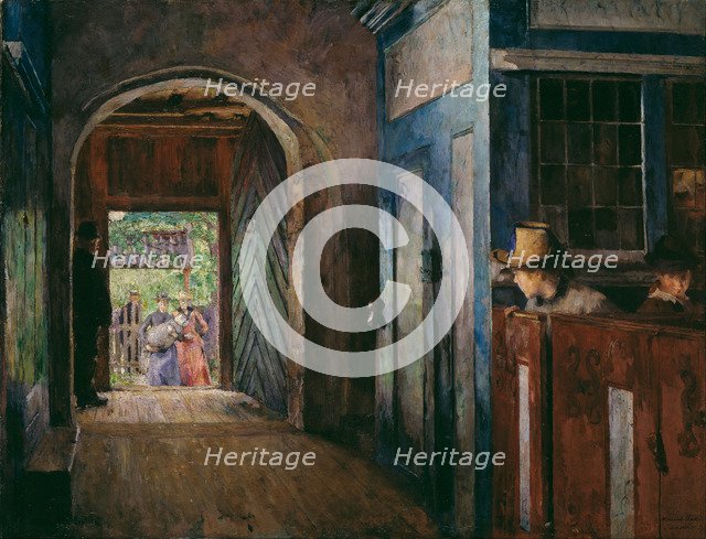 Christening in Tanum Church. Artist: Backer, Harriet (1845-1932)