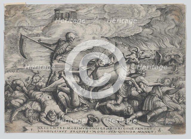The Triumph of Death on Time, from The Triumph of Petrarch. Creator: Georg Pencz.