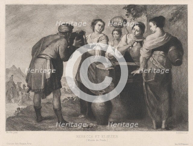 Rebecca and Eliezer at the well, c1880-1899. Creator: Achille-Isidore Gilbert.